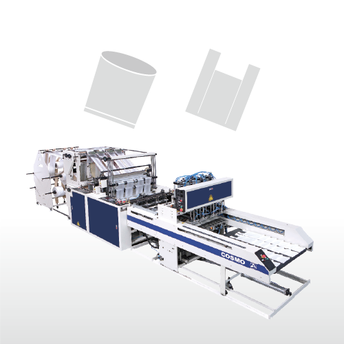 Máquina para fabricar bolsas tipo camiseta y bolsas con sello inferior completamente automática de 4/6/8 pistas SCB-800-L4/L6/L8