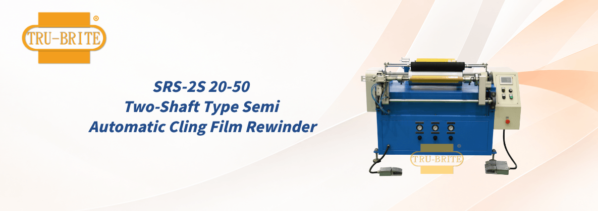 Rebobinadora semiautomática de dos ejes para film transparente SRS-2S 20-50