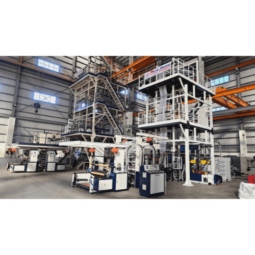 Máquina de Film Soplado por Coextrusión de Tres Capas en HDPE