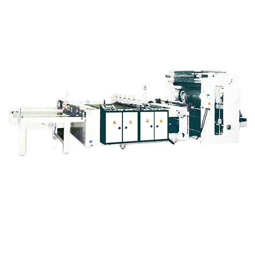 Máquina para fabricar bolsas de sellado lateral + sistema de corte por calor