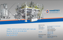 Línea de película fundida Co-Extrusión de tres capas