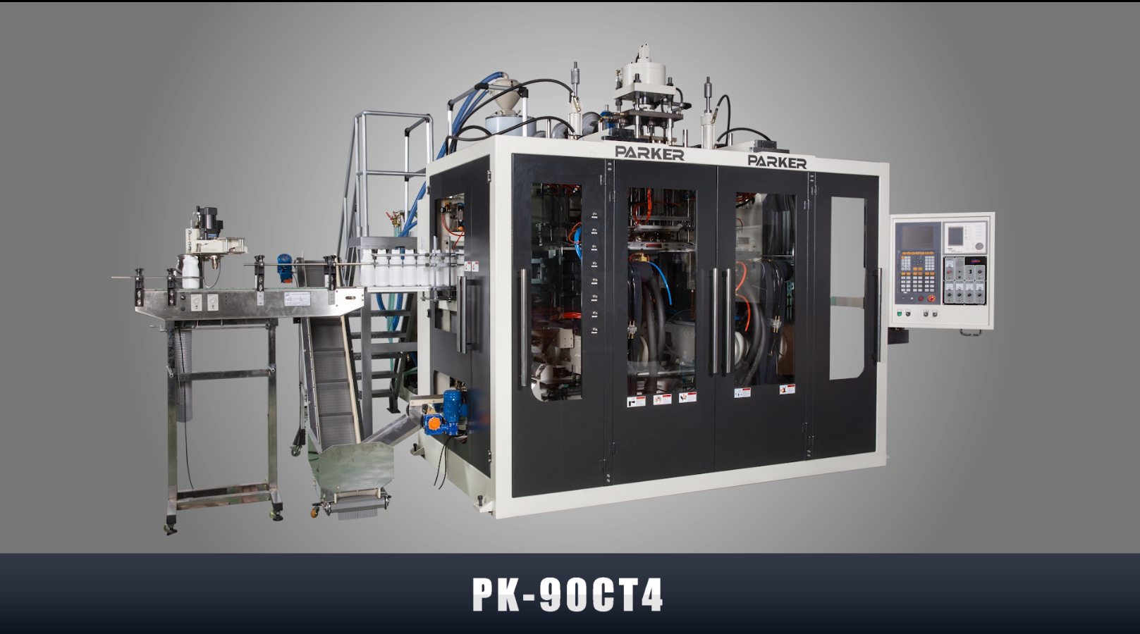 Máquina de moldeo por soplado de cuatro cabezales Twin Station-PK-90CT4 (PE)