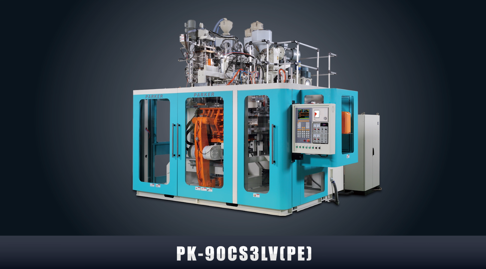 Máquina de moldeo por soplado a rayas de una sola estación de 3 capas con una sola vista, PK-90CS3LV (PE) (20L)