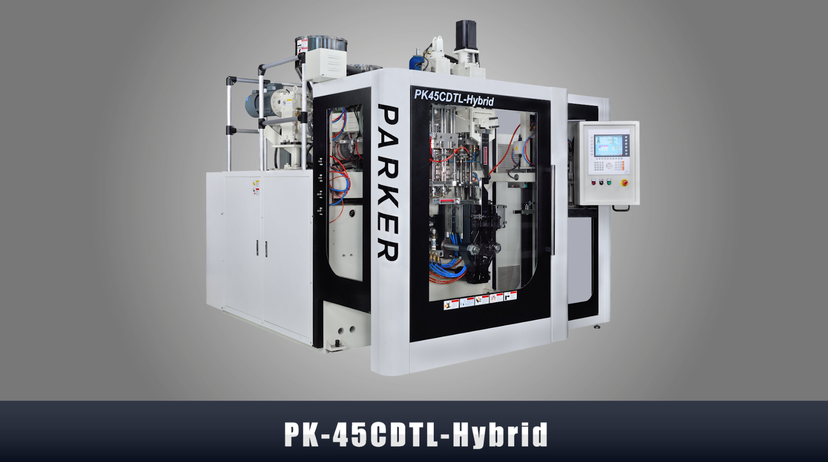 Máquina de moldeo por soplado de doble cabezal de estación simple híbrida de 2 capas-PK-45CDTL (PE)